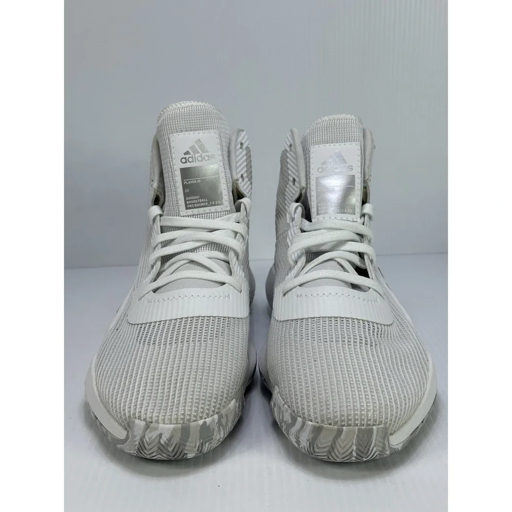 Adidas Pro Bounce Basketball‎ Shoes Triple White Silver Mens Size 16 New
